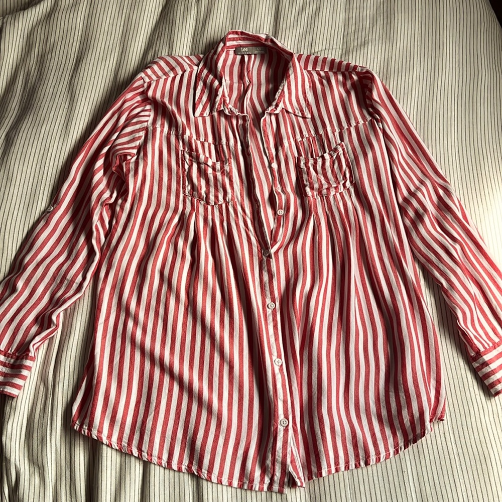 Lee Riders striped roll sleeve blouse